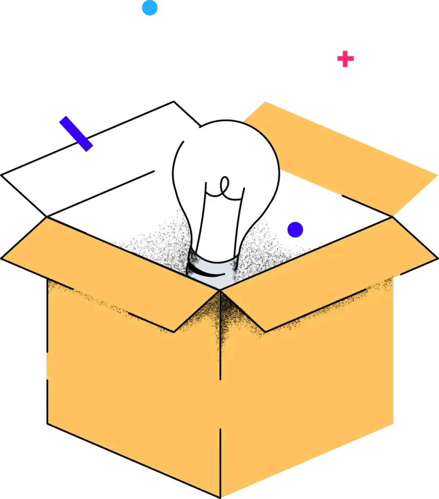 Box with Lightbulb