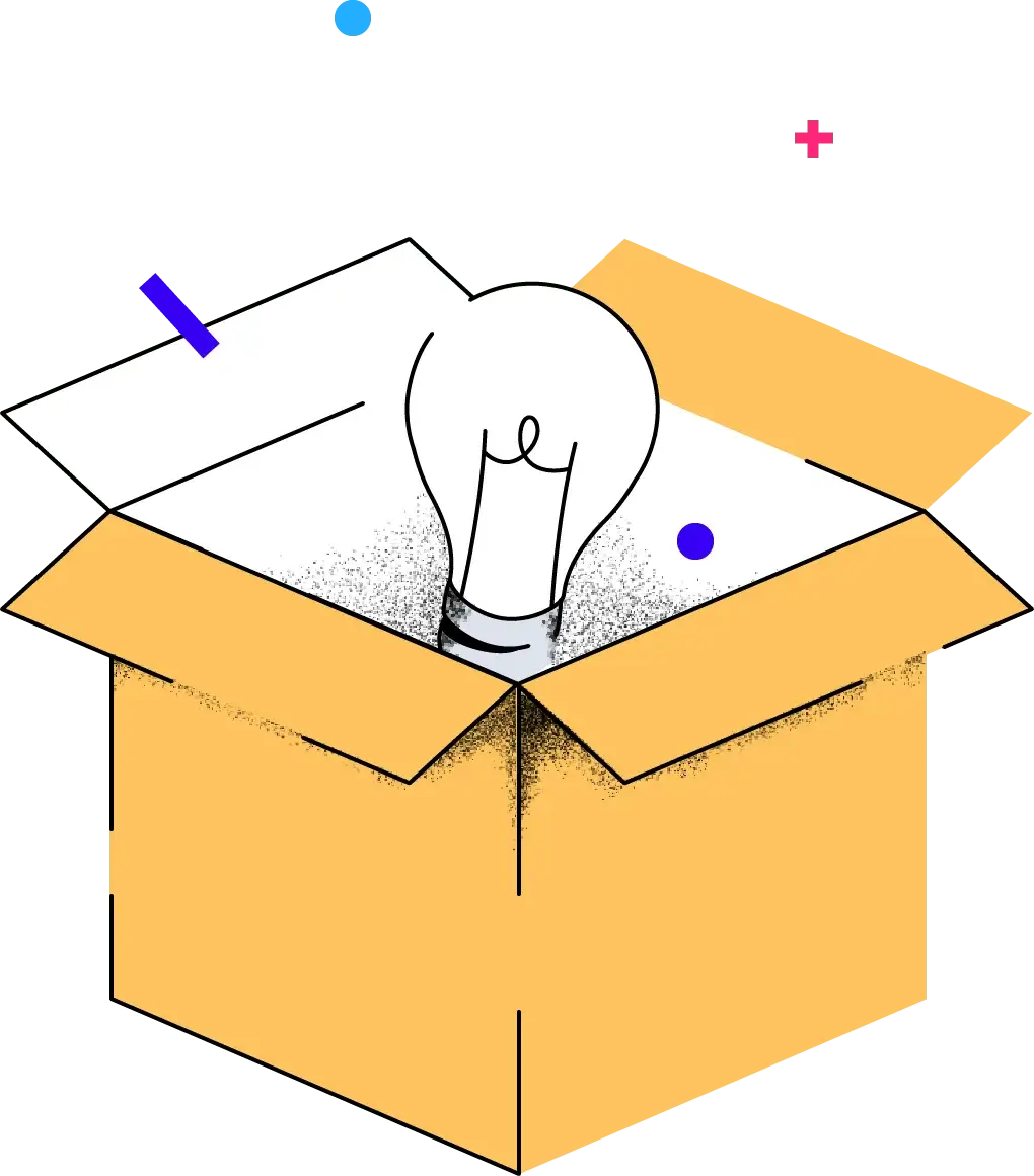 Box with Lightbulb